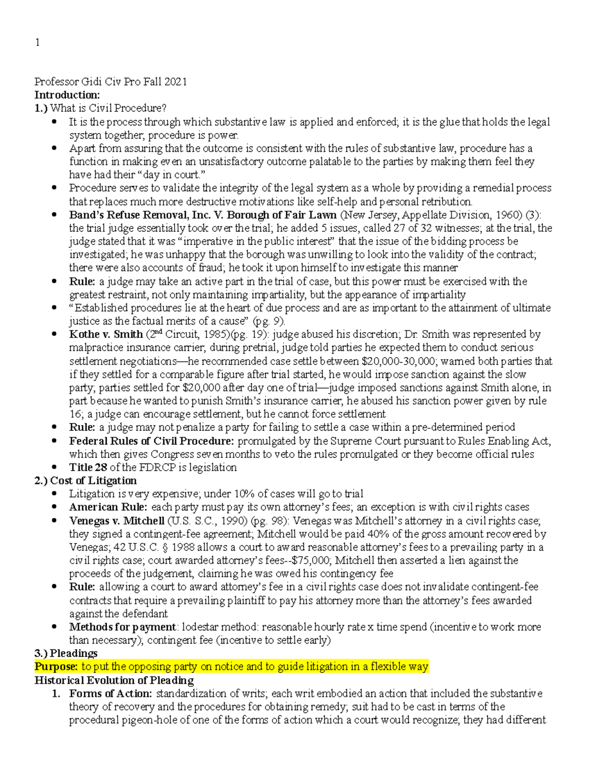 Gidi Civ Pro Outline Fall 2021 - Professor Gidi Civ Pro Fall 2021 ...