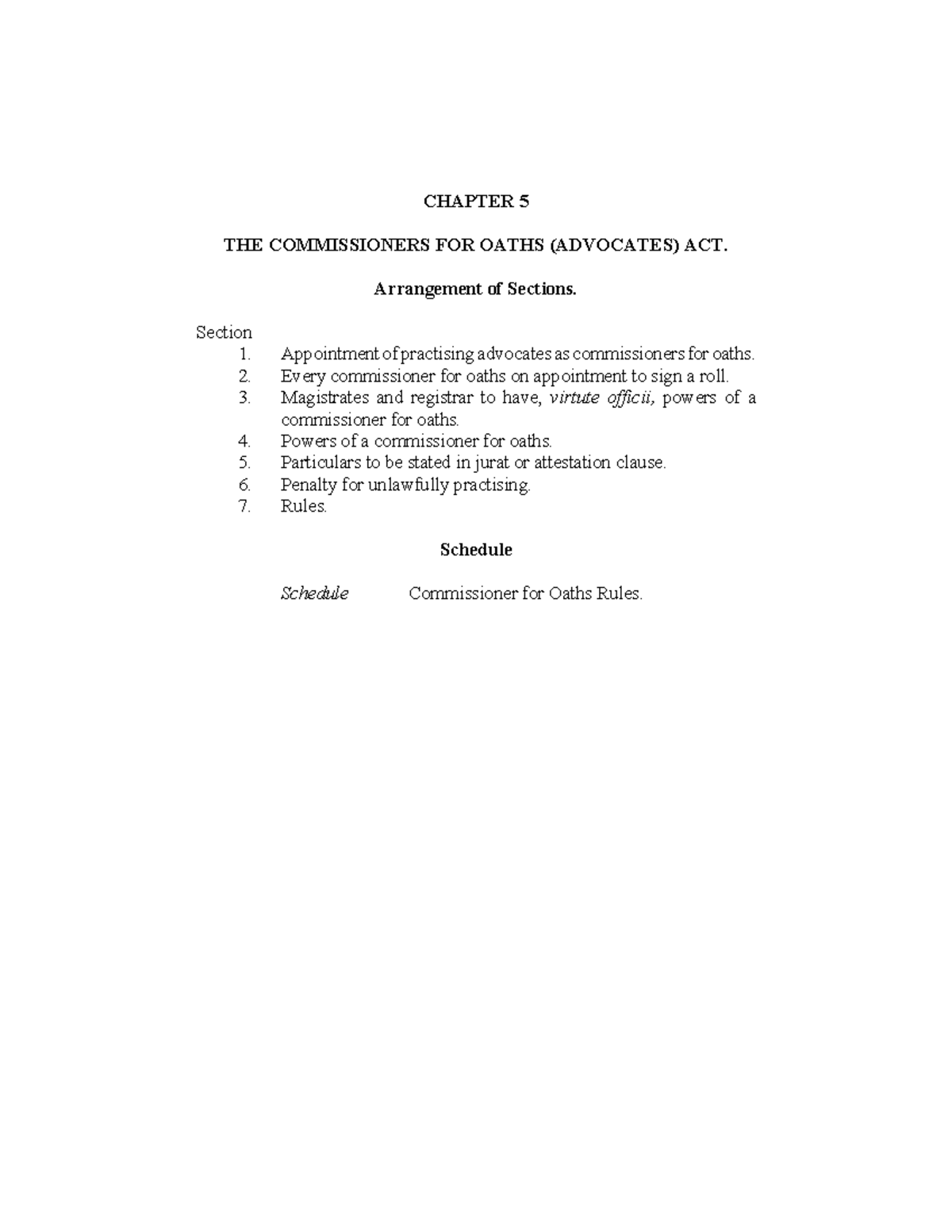 Commisioner OF Oaths ( Advocates)ACT - CHAPTER 5 THE COMMISSIONERS FOR ...