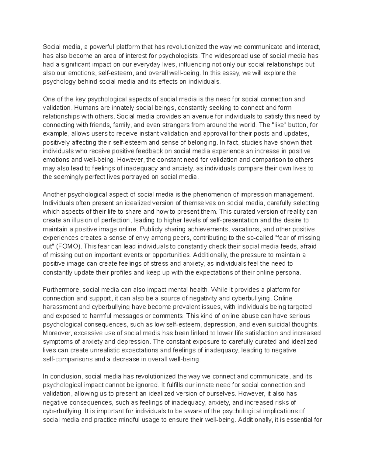 Social Media Psychology Social media, a powerful platform that has revolutionized the way we