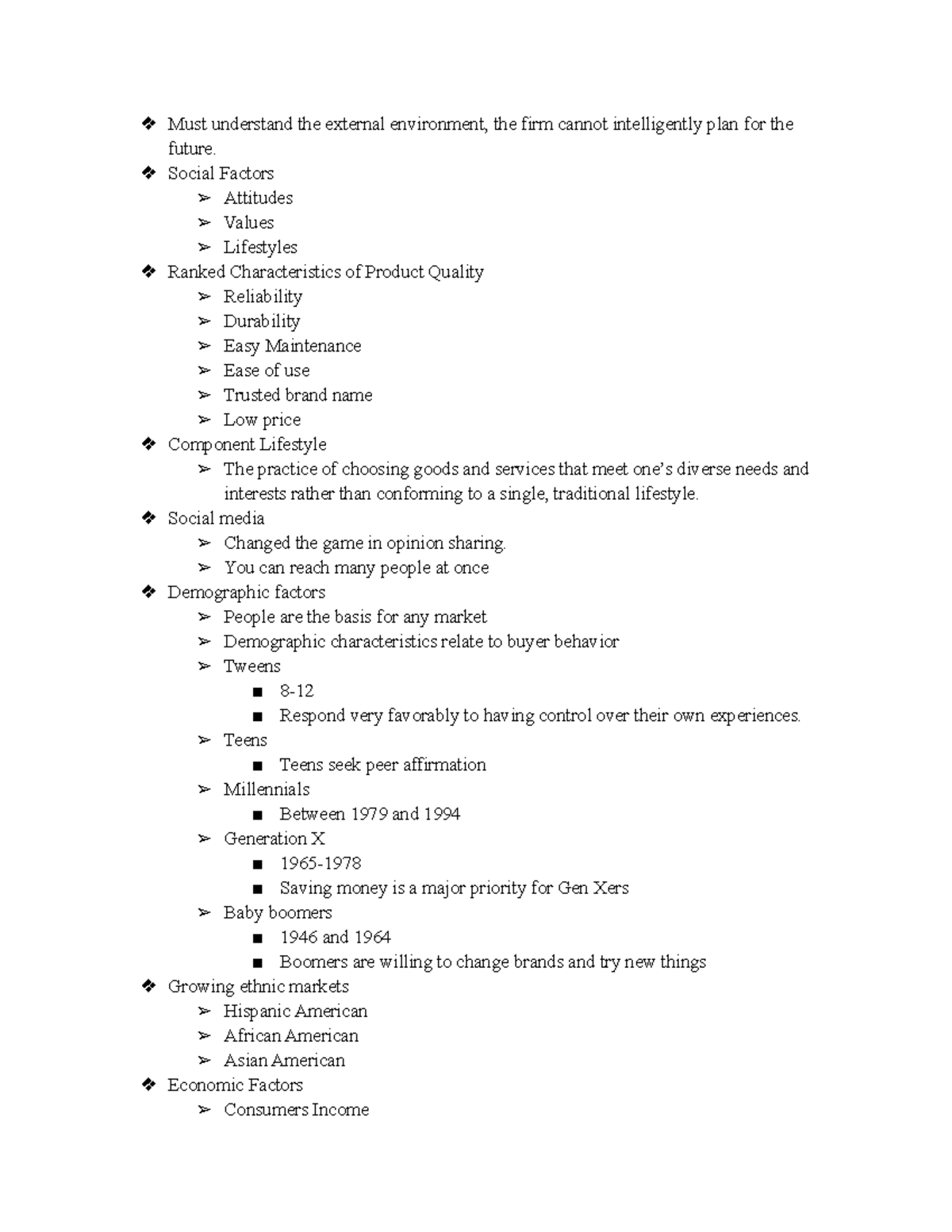 Chapter 4 IN class - Notes - Must understand the external environment ...