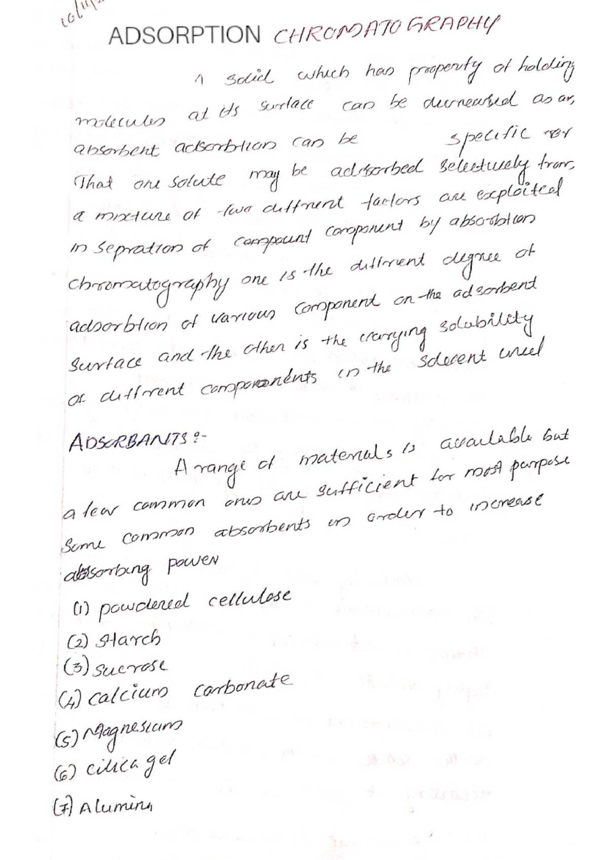 Absorption Chromatography - Basic Microbiology I - Studocu