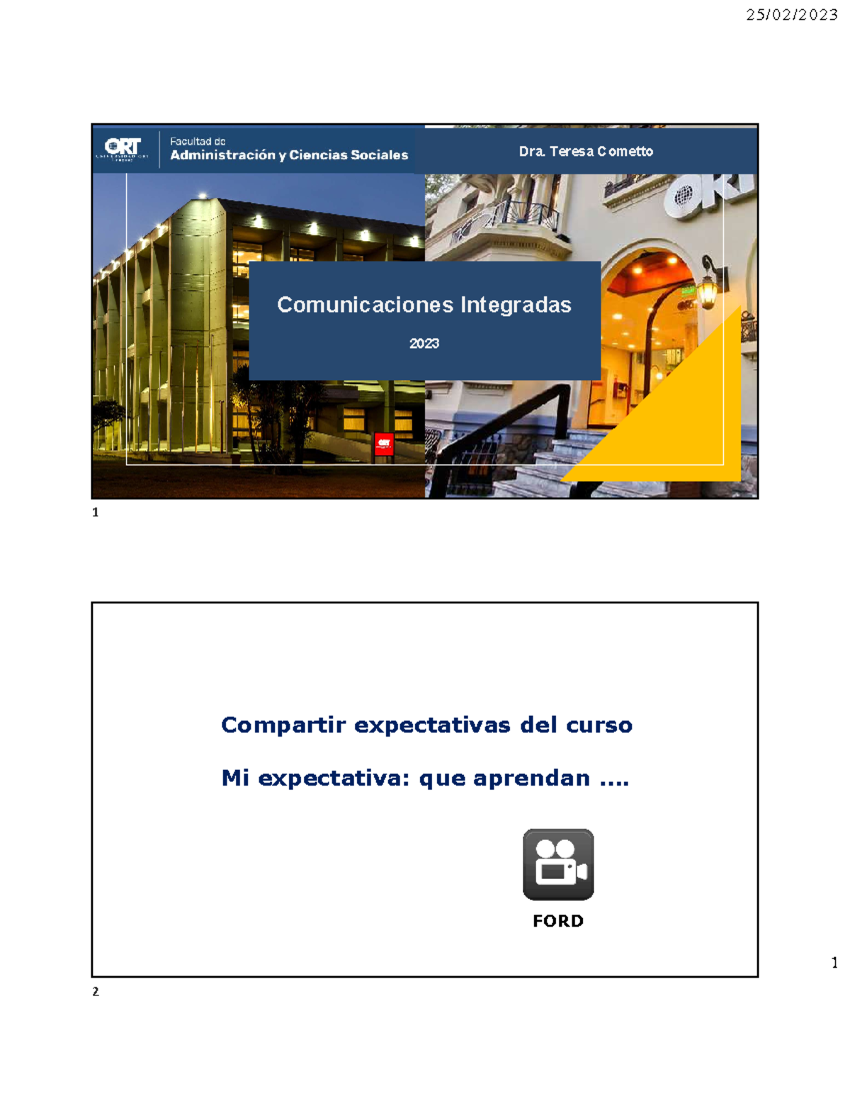 Modulo 1 El Rol De La Comunicación 1 Dra Teresa Cometto Comunicaciones Integradas 2023 6786