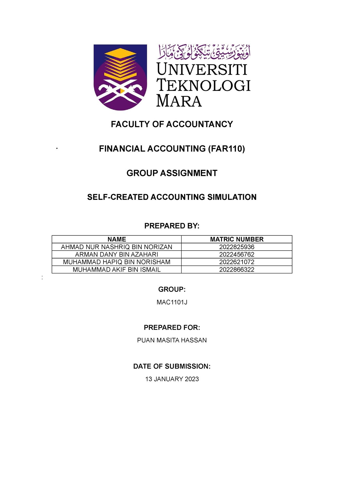 far110 group assignment