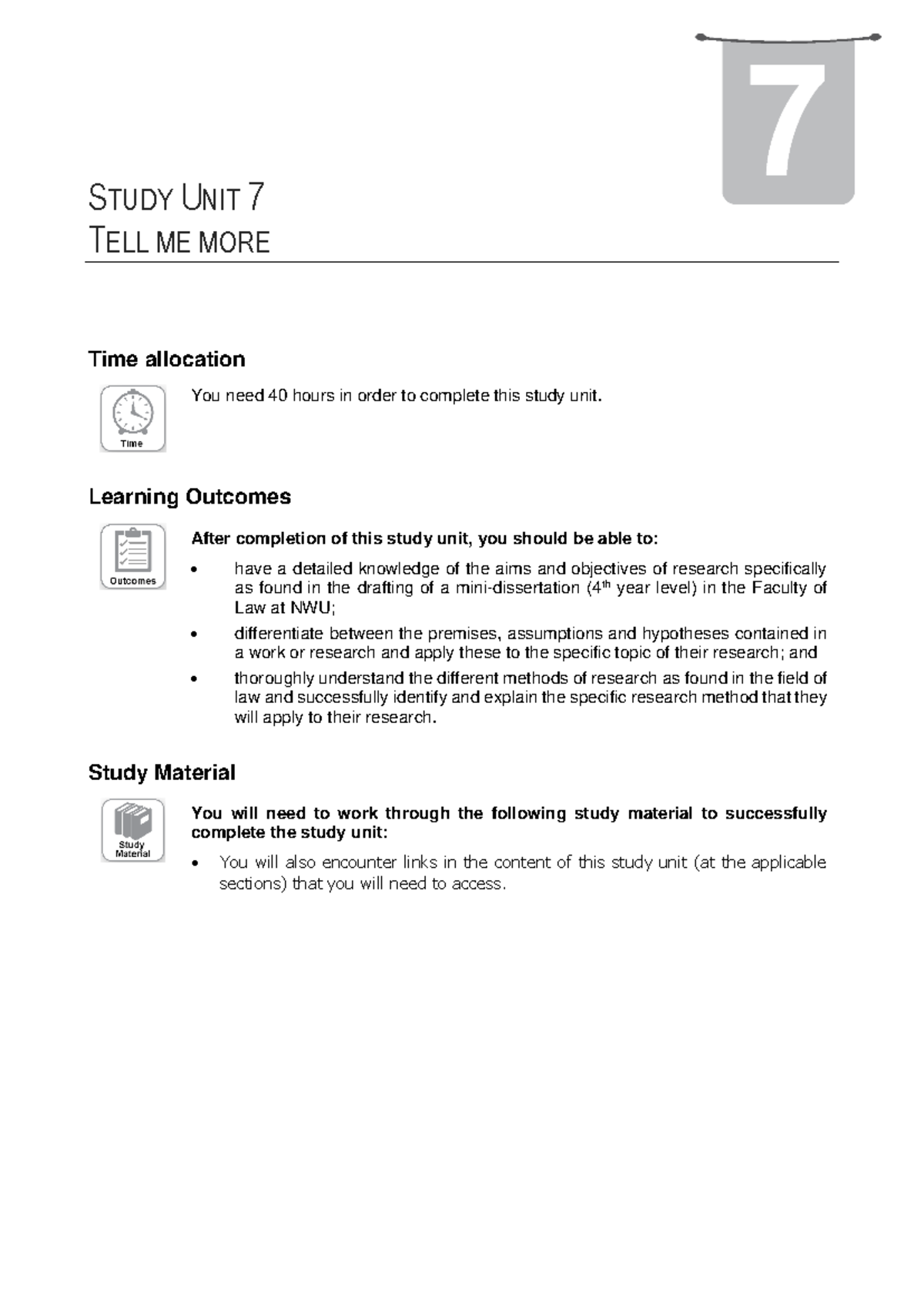 Study+Unit+7 - Notes - STUDY UNIT 7 TELL ME MORE Time allocation You ...