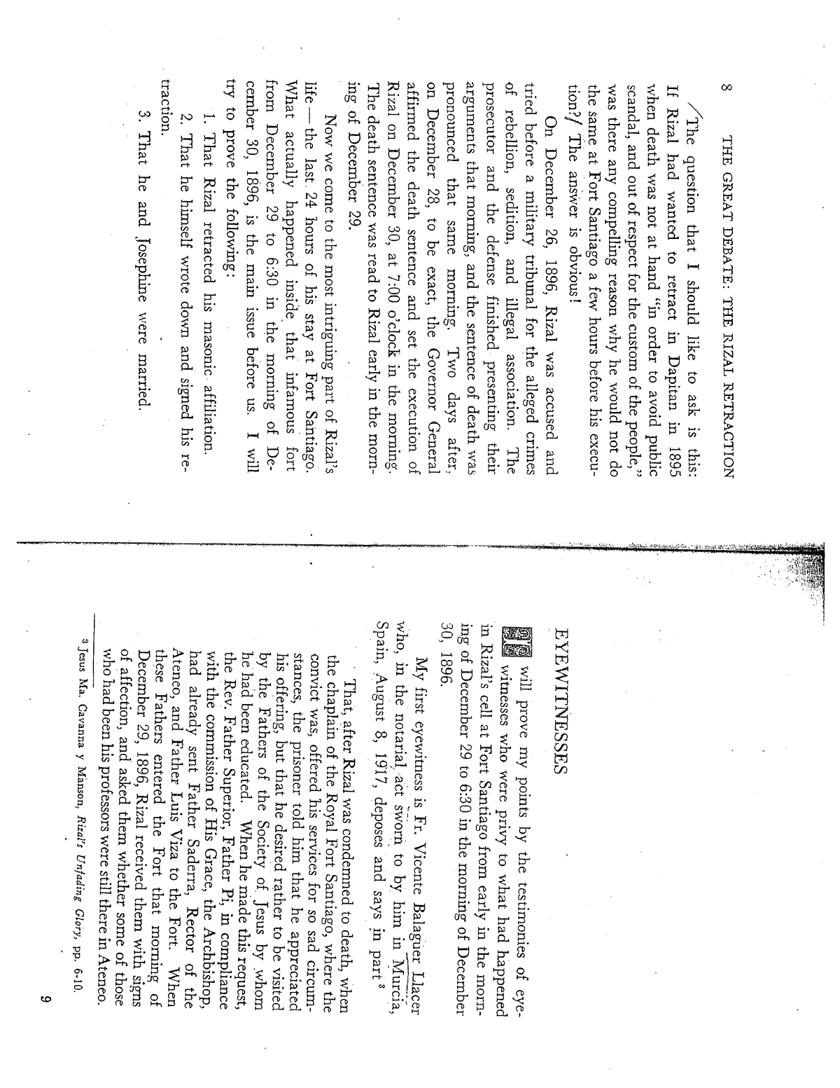 The Great Debate Rizal Retraction - Readings In Philippine History ...