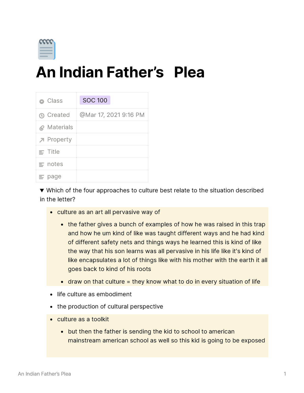 an indian father's plea essay