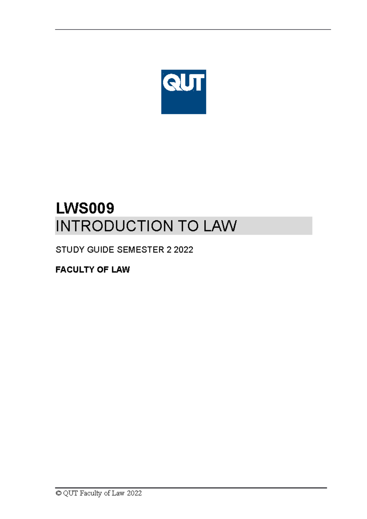 Study Guide 2022 - yes - LWS INTRODUCTION TO LAW STUDY GUIDE SEMESTER 2 ...