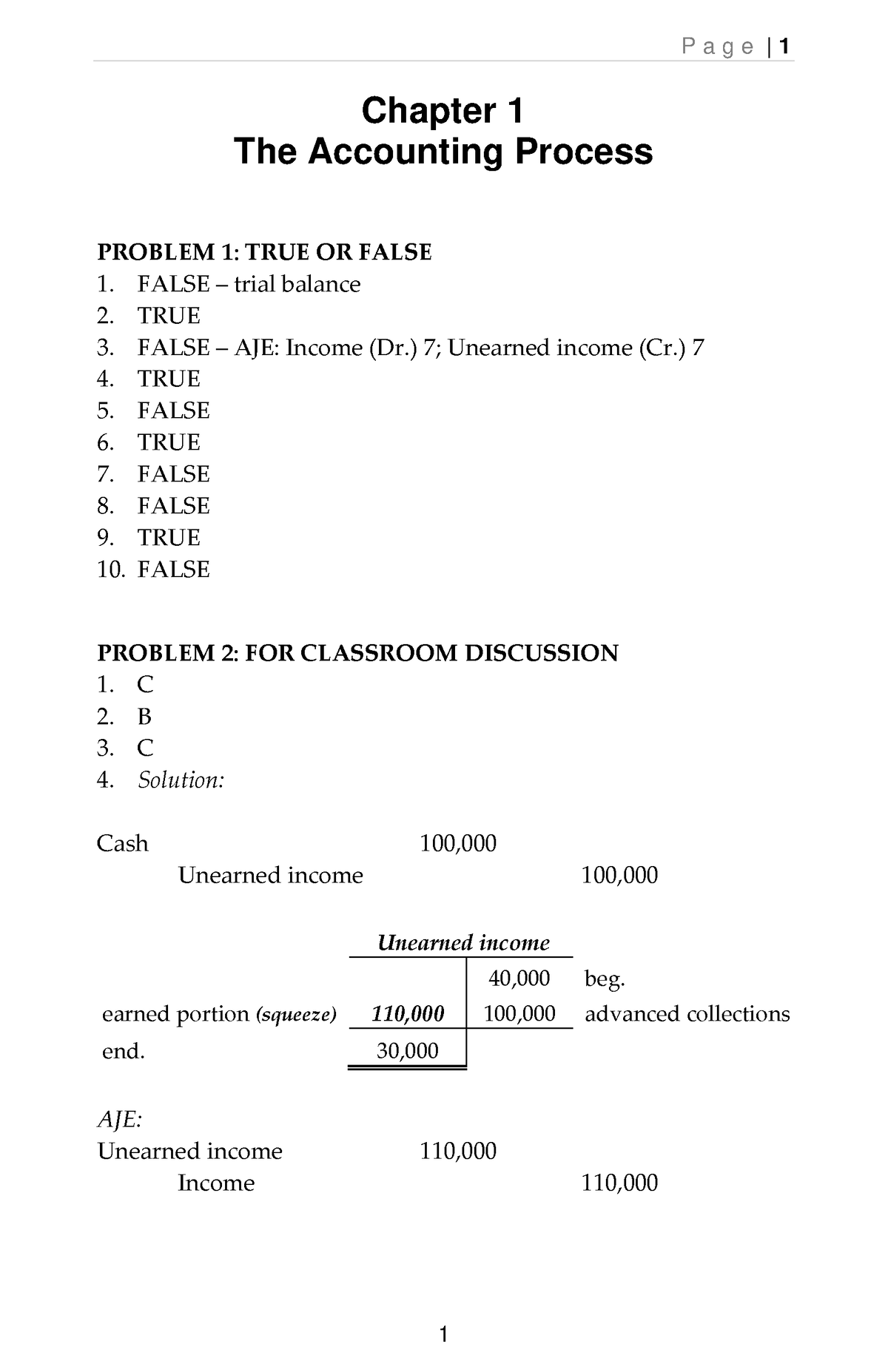 Chapter 1 - THE Accounting Process - Interm 1 PART 1A Solman - Chapter ...