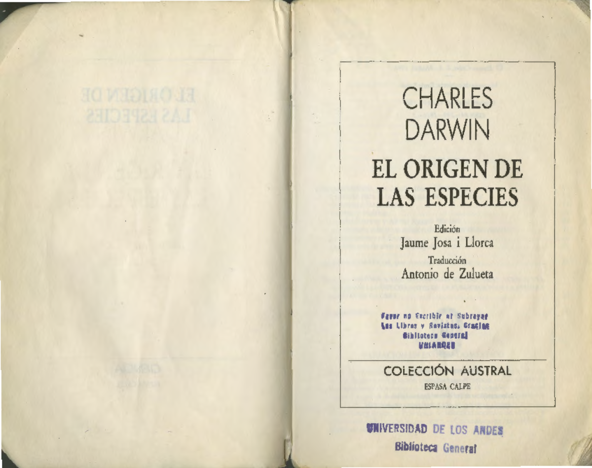 El Origen De Las Especies Charles Darwin Libro Pdf www.studocu.com