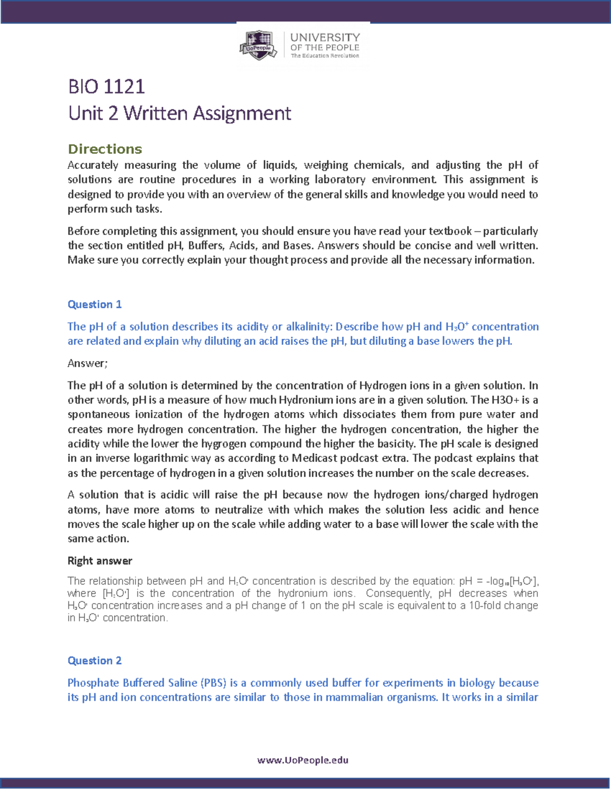 BIO 1121 Unit 2 Written Assignment - BIO 1121 Unit 2 Written Assignment ...