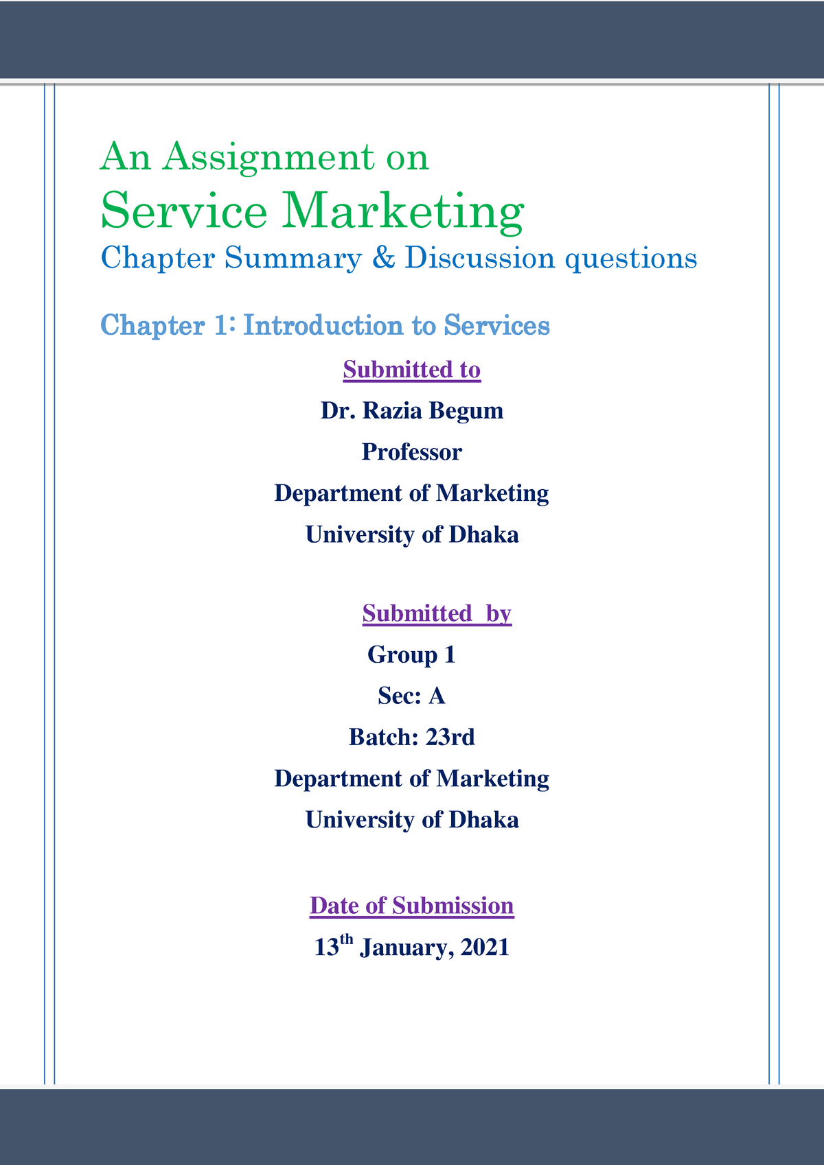 thesis on service marketing