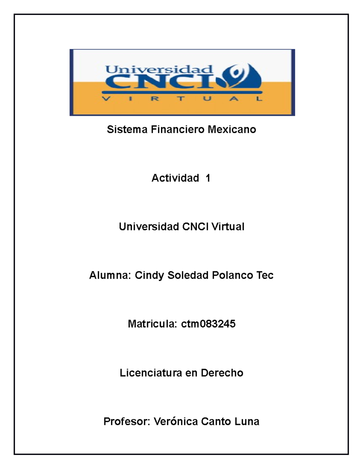 Actividad 1 Sistema Financiero - Sistema Financiero Mexicano Actividad ...