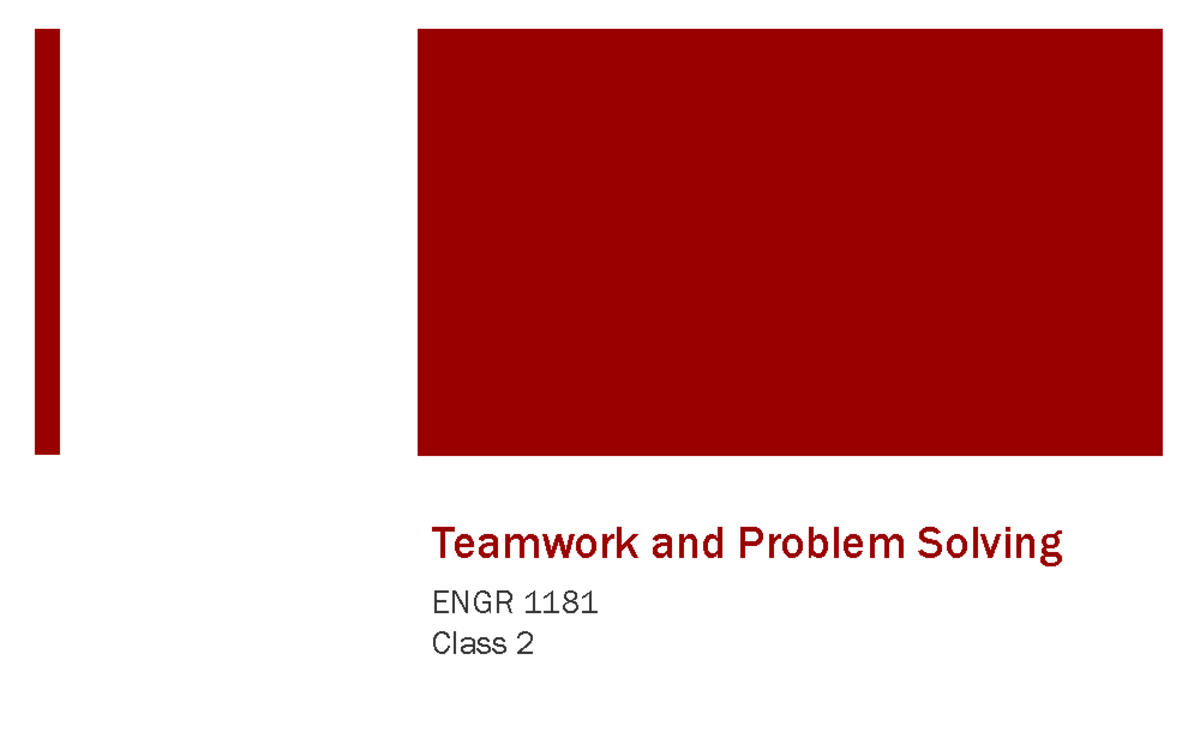 Lecture slides, lectures 1 - 3 - Marble delivery systems lab, teamwork ...