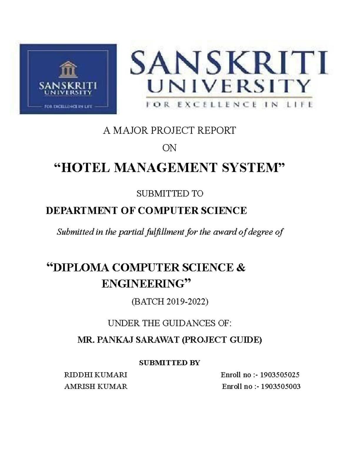 hotel management project wikipedia