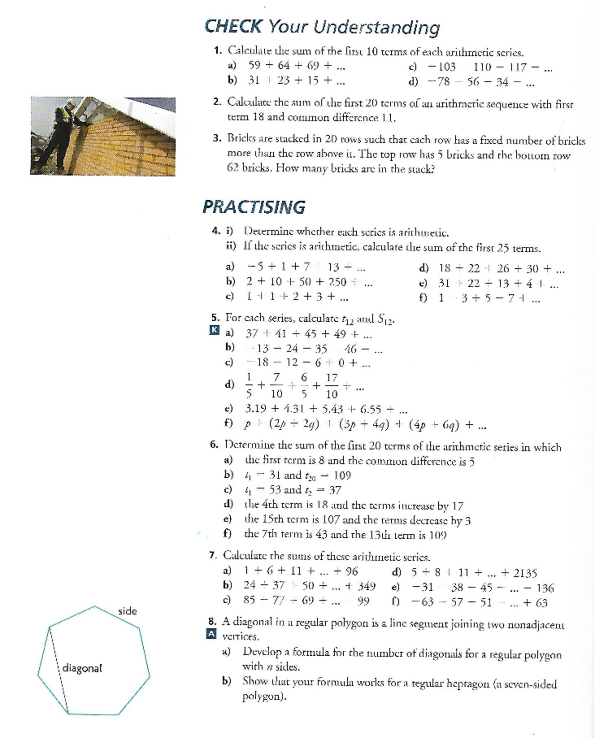 7.4 Arithmetic Series - Textbook 1 [Questions + Answers] - Studocu
