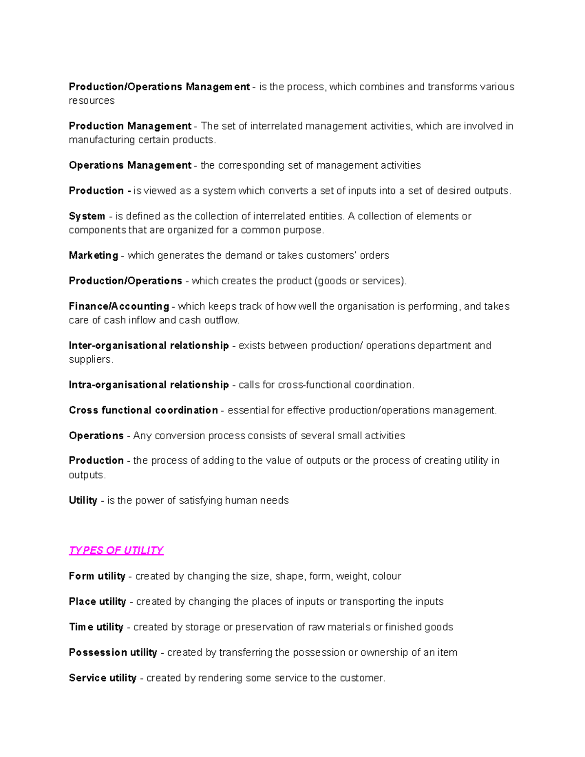 Opeman - topics - Production/Operations Management - is the process ...