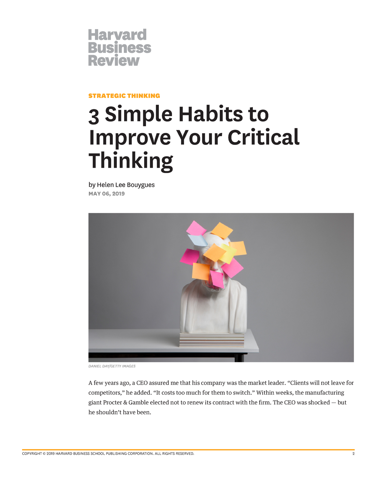 hbr guide to critical thinking