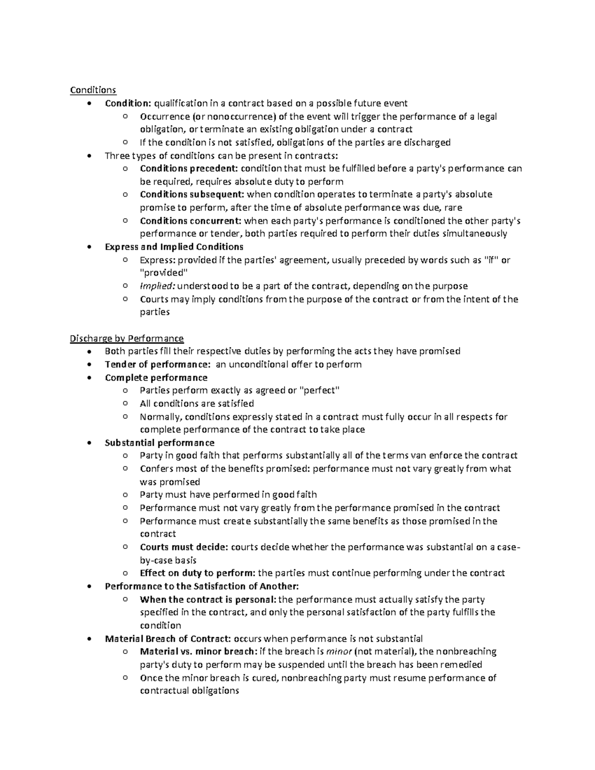 Chp 18 - Chp 18 - Conditions - Condition: qualification in a contract ...