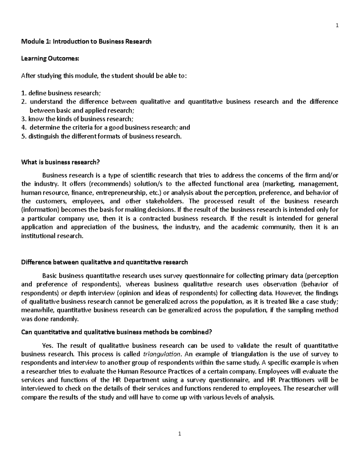 BPRX and BPR Modules - Module 1: Introduction to Business Research ...