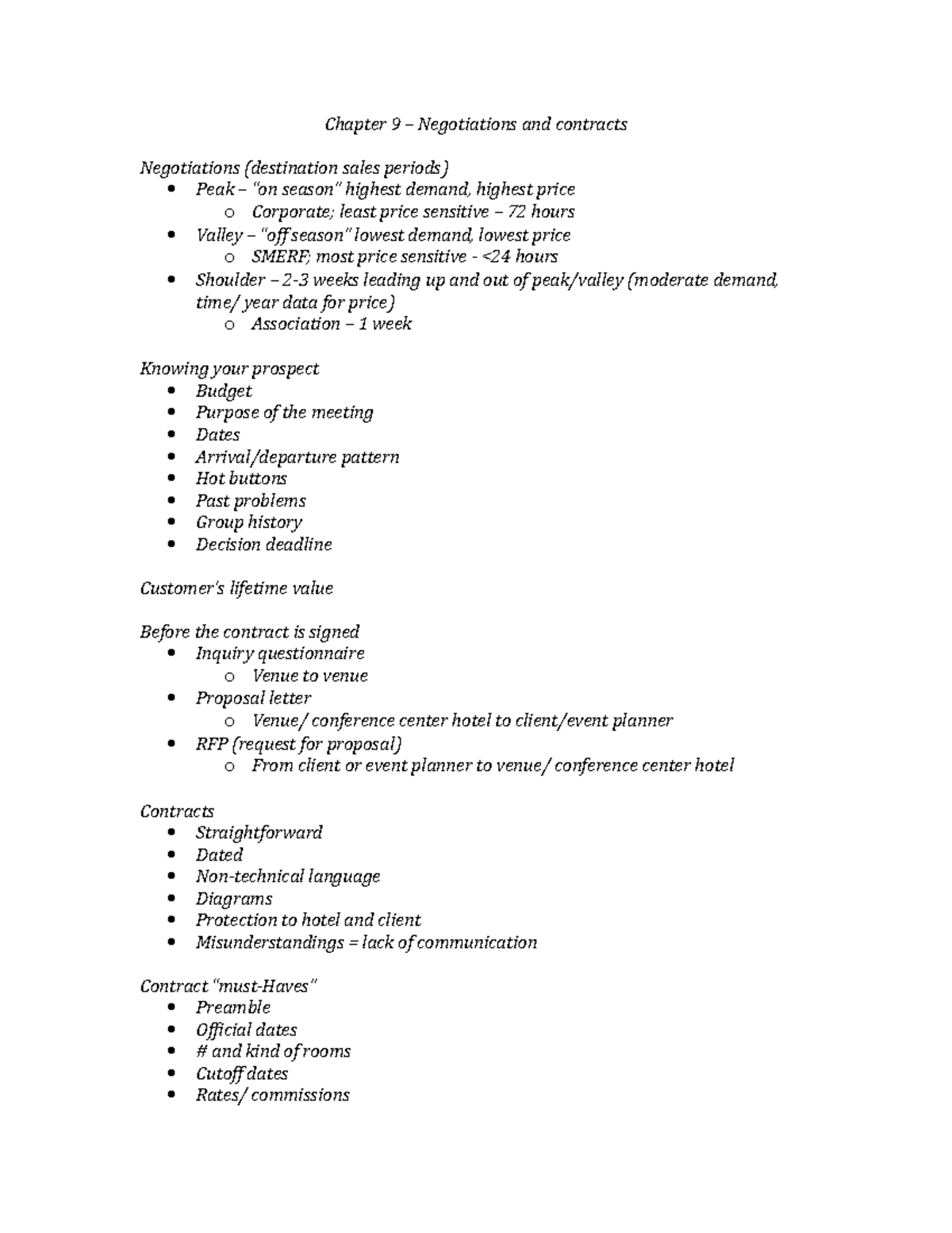 Chapter 9 – Negotiations and contracts - Chapter 9 – Negotiations and ...