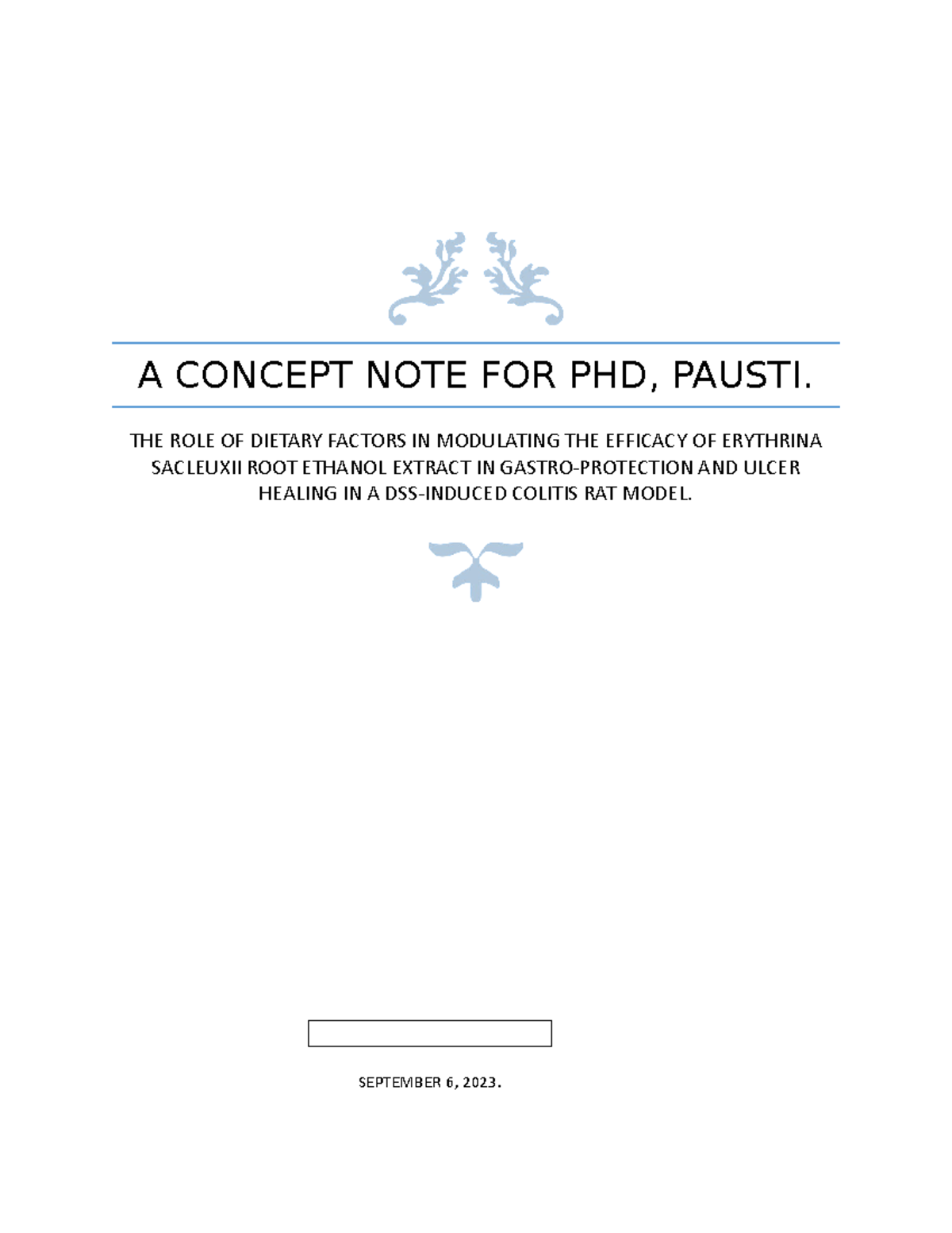 writing a concept note for phd