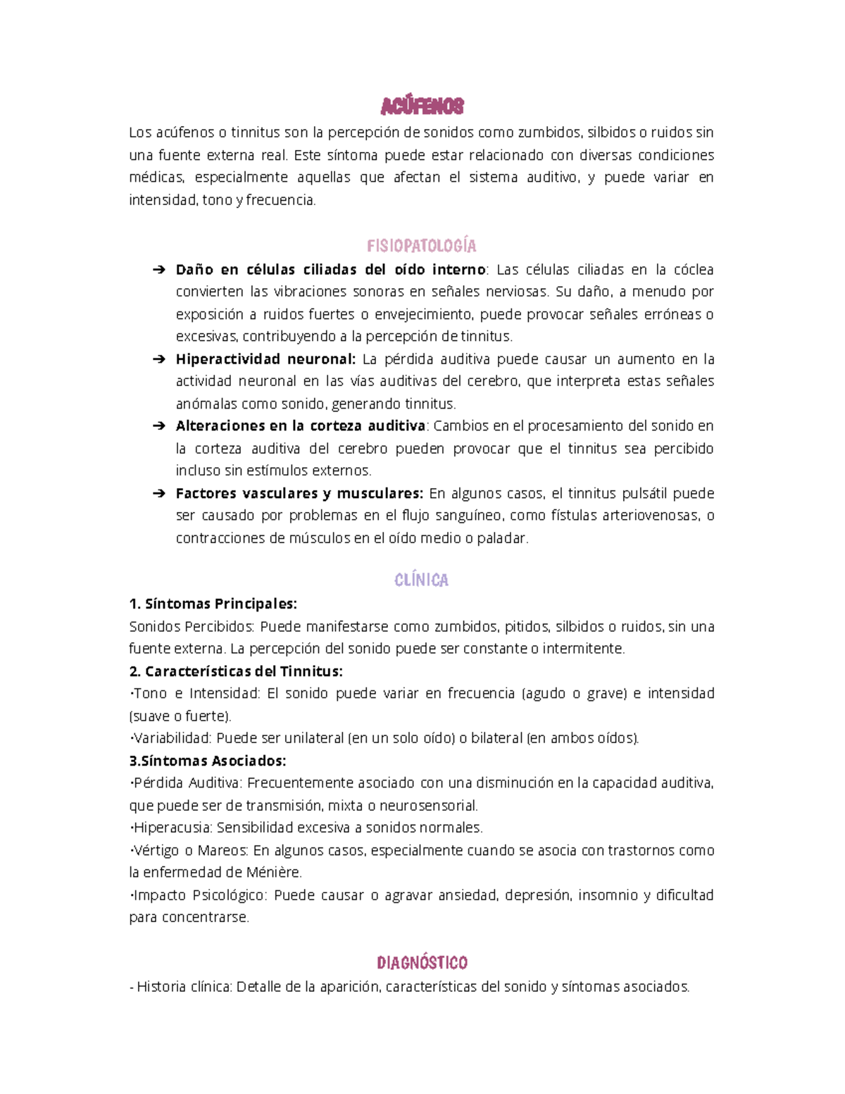 Acufenos - acúnenos, resumen detallado - ACÚFENOS Los acúfenos o ...