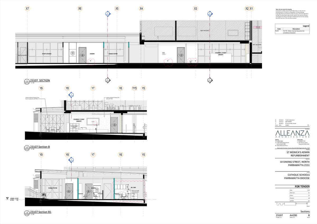 23107 AA200 (B) Sections - X X X X X X X STAFF LOUNGE ADMIN PUBLIC ...