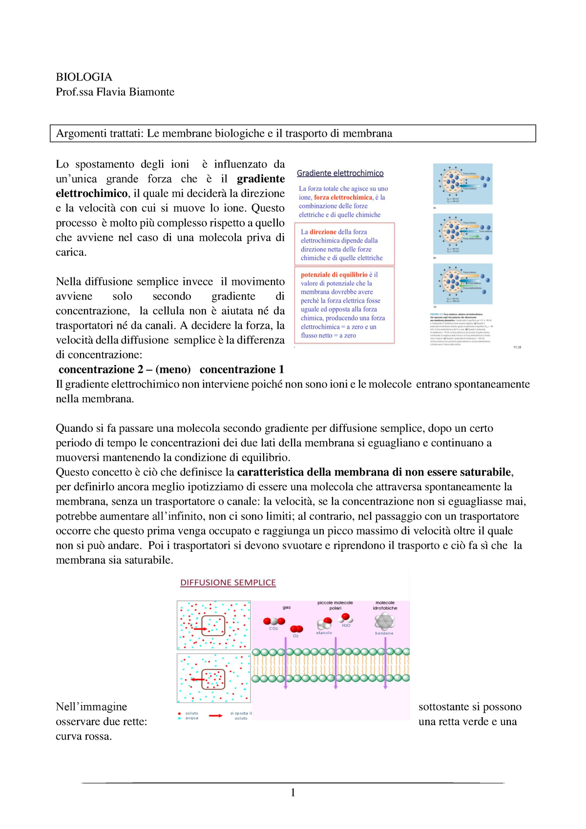 Membrane Biologiche E Trasporto Di Membrana - BIOLOGIA Prof Flavia ...