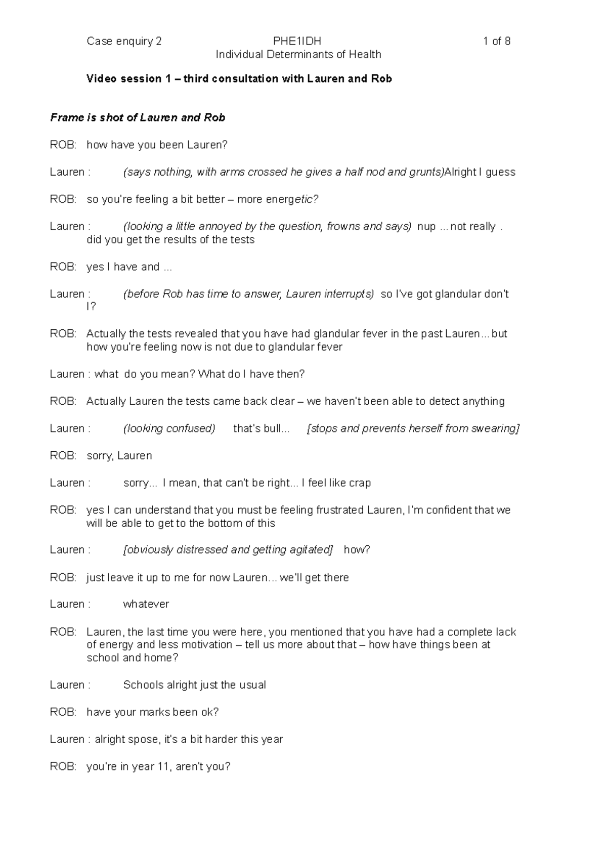 Script of Consultation Rob and Lauren - Video session 1 – third ...