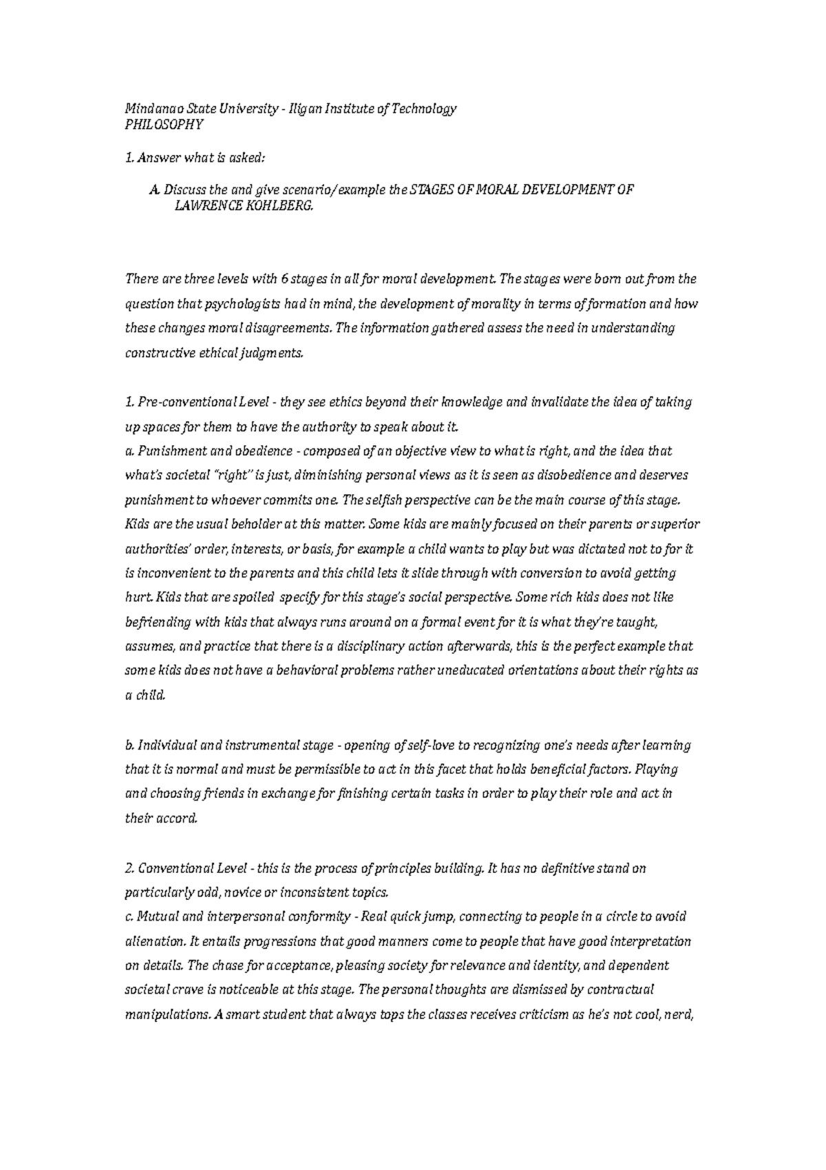 Philosophy Essay Draft - Argumentation in Contemporary Society - MSU ...