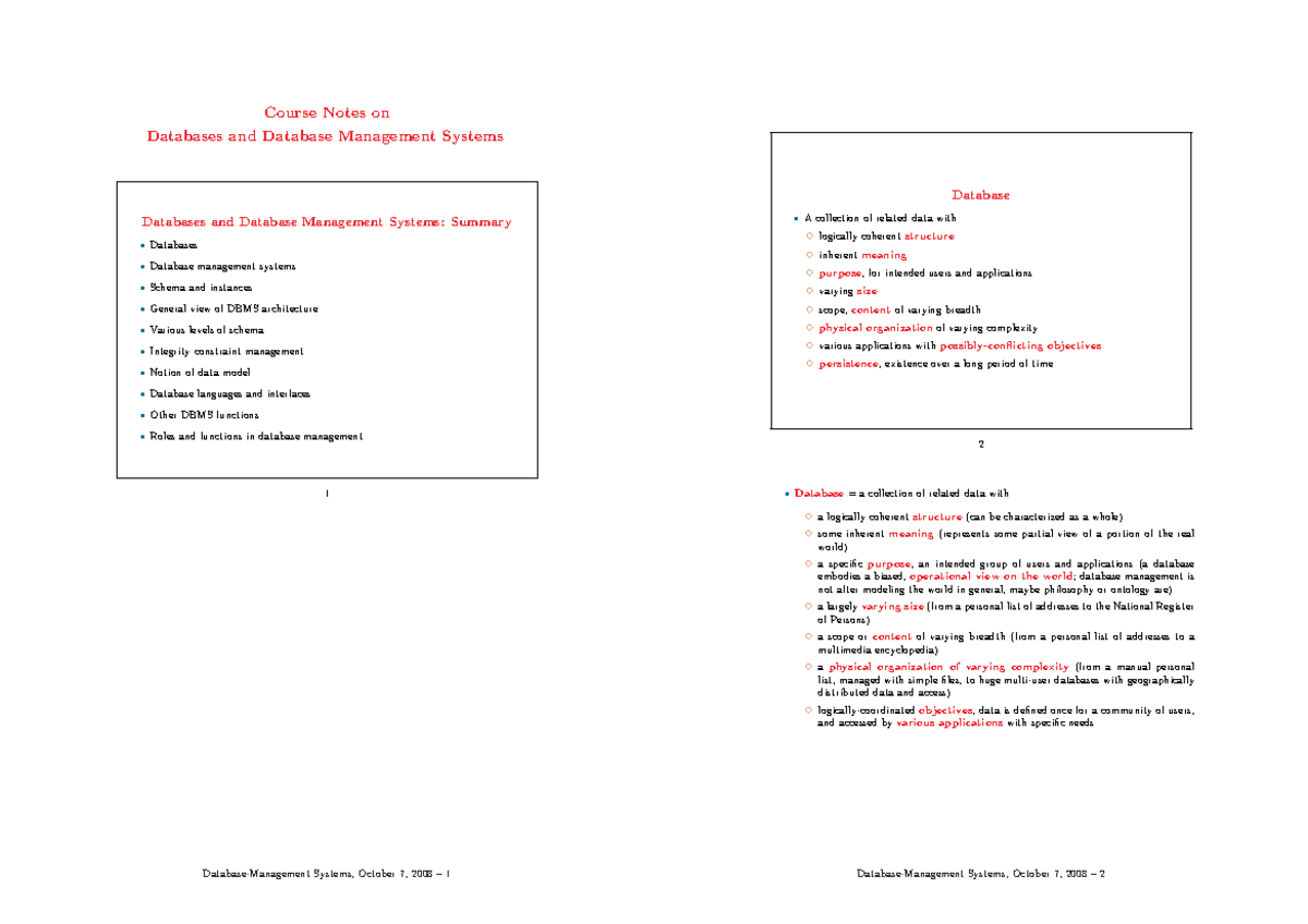 Dbmsnotes - For IT Beginners - Course Notes On Databases And Database ...