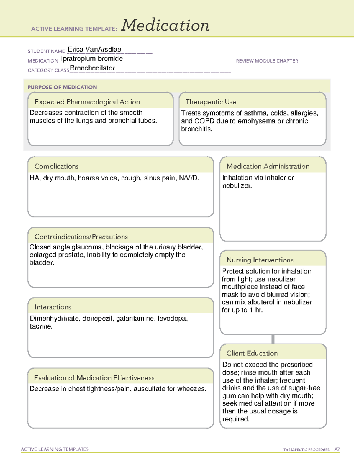 Ipratropium bromide - PLEASE READ: MRSA, VRE, C. difficile can ...