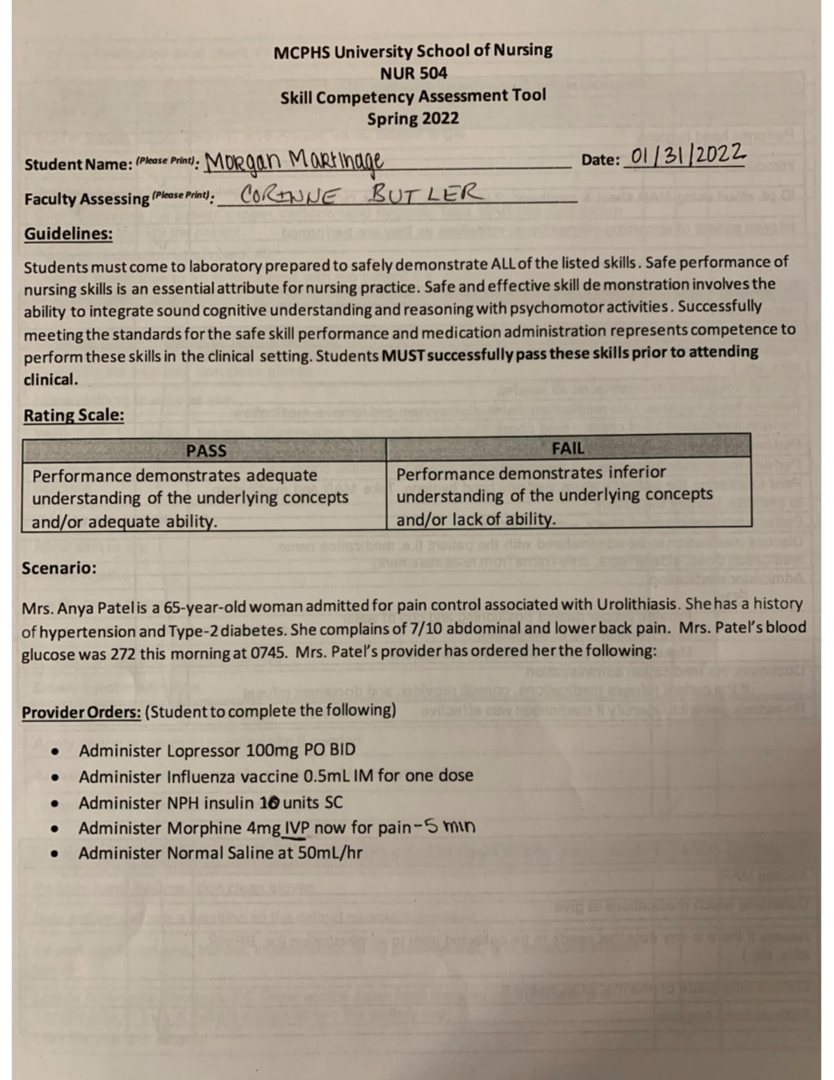 NUR 504 - Nursing Lecture / Sim Lab Notes - MCPHS University School of ...