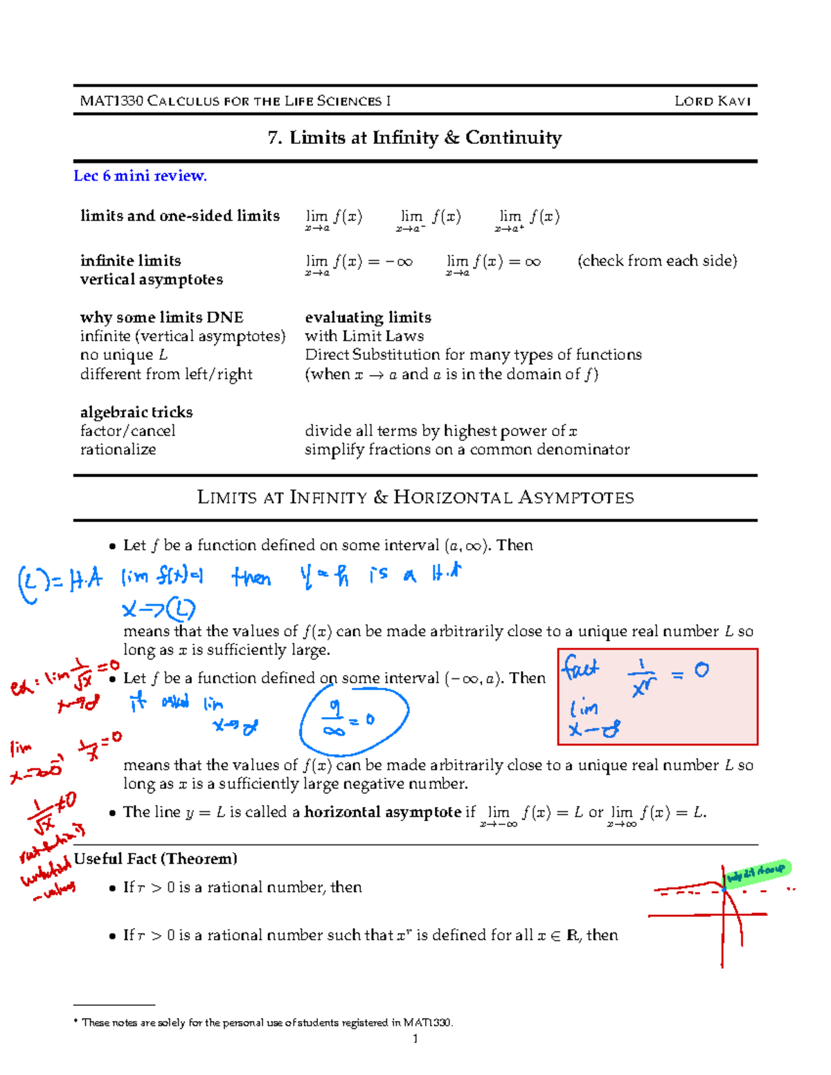 Lecture 7 - Math Material From Class - MAT1330 CALCULUS FOR THE LIFE ...