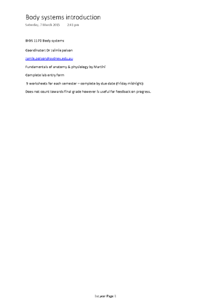 body systems - structure and function - BODY SYSTEMS: STRUCTURE ...