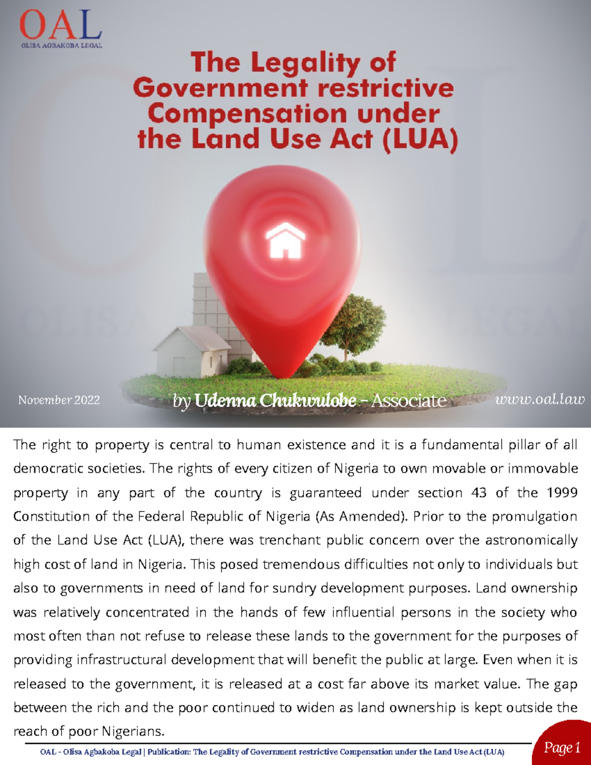 The Legality of Government restrictive Compensation under the Land Use