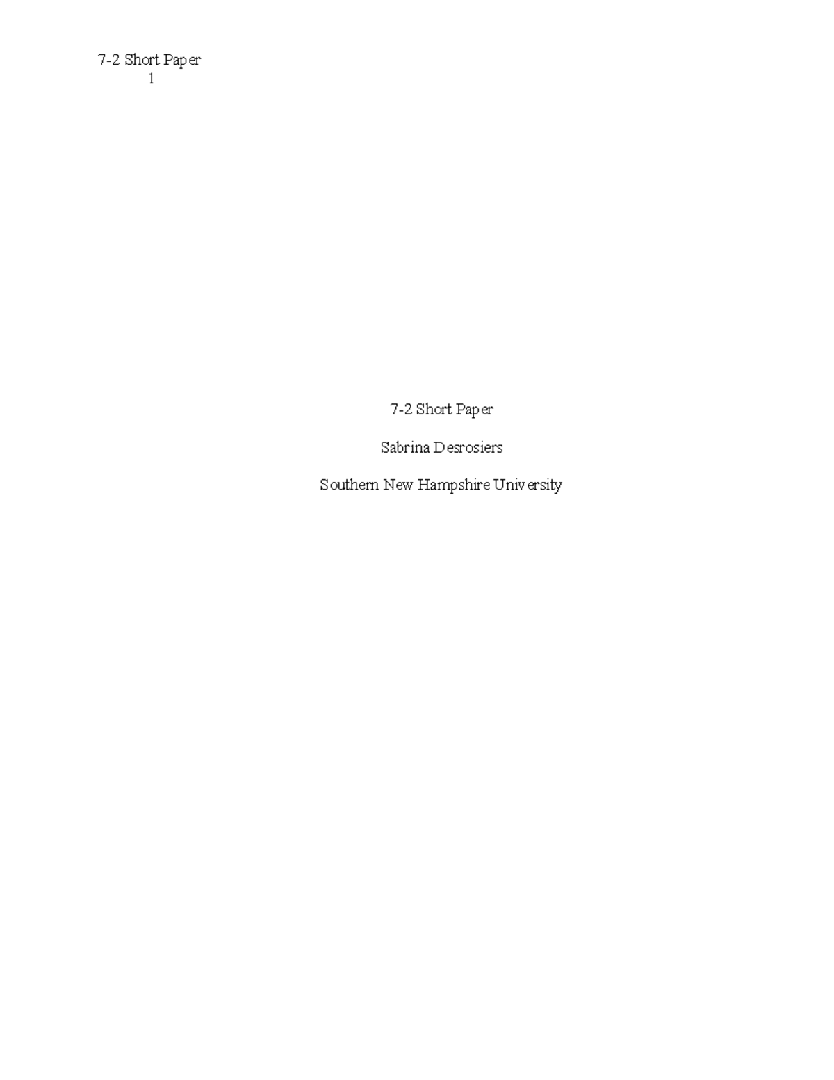 7-2 - this is a homework assignment - HSE 101 - SNHU - Studocu