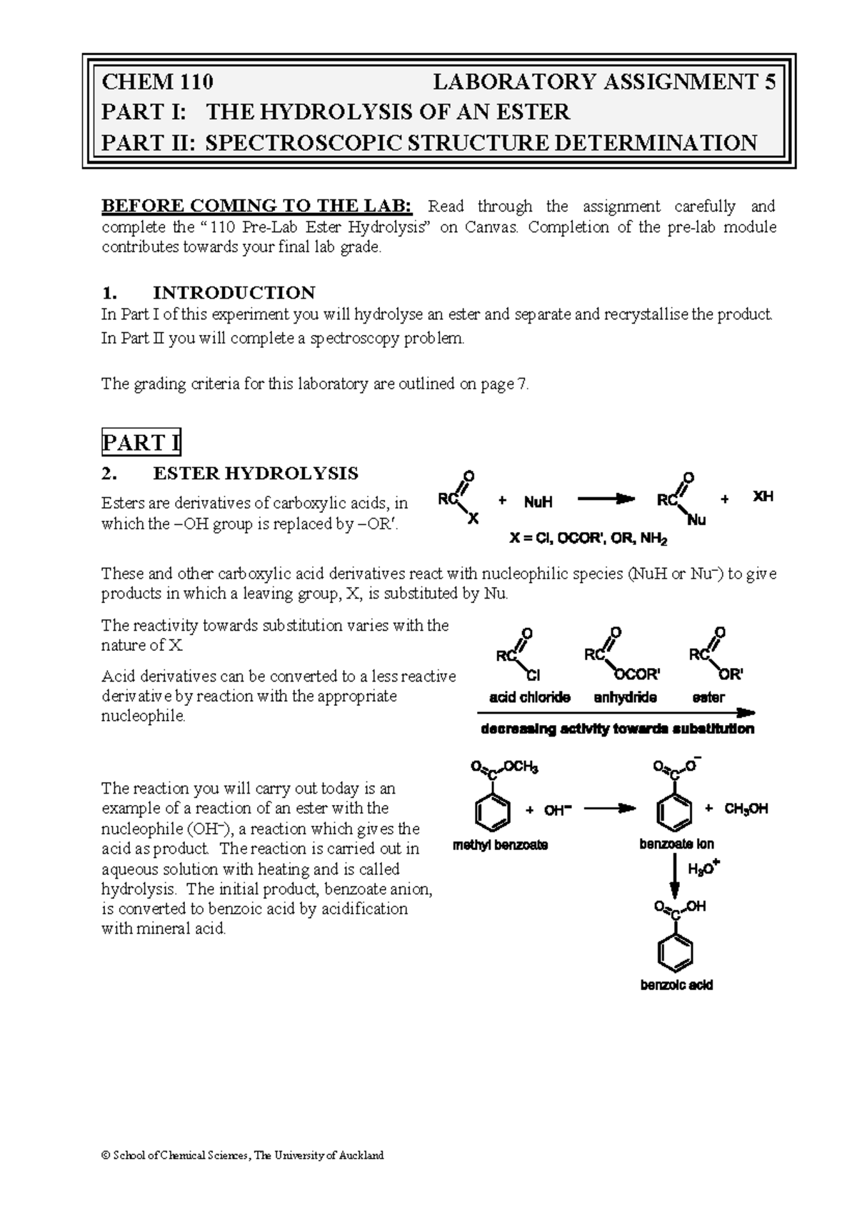 2022 Lab Ass% Me Benzoate And Spec - CHEM 110 LABORATORY ASSIGNMENT 5 ...