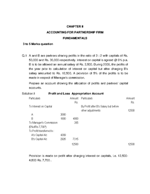 Partnership Accounting Sample Questions - CHAPTER II ACCOUNTING FOR ...