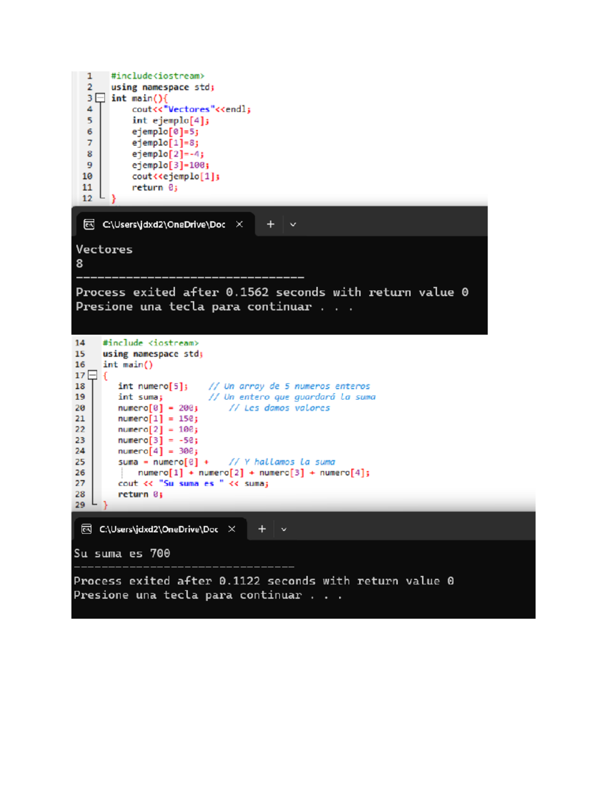Taller de programacion semana 10 en c++ de punteros bucles, - 1 # ...