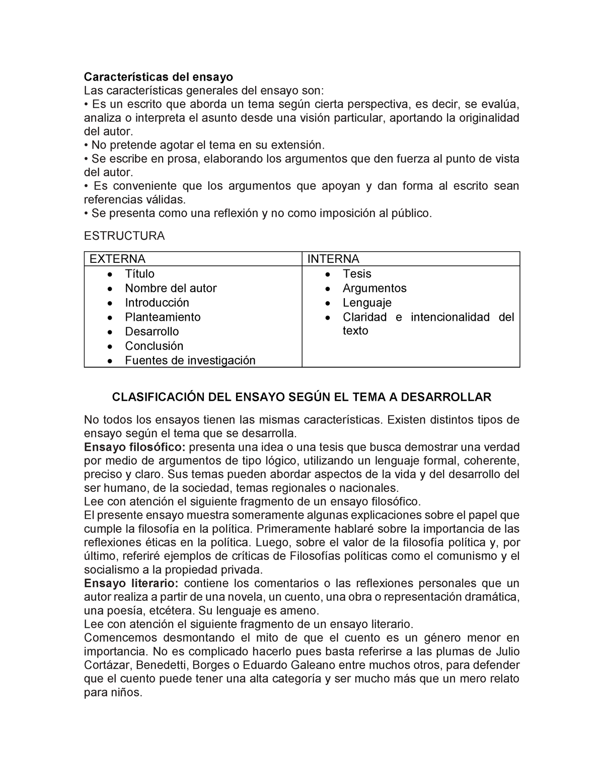 Clasificación Del Ensayo Algo Que Te Ayudará Mucho Características Del Ensayo Las 2361