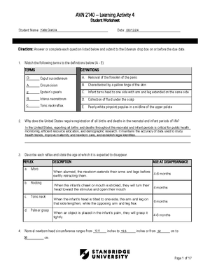 Quiz #4 Study Guide - Quiz #4 Study Guide Postmature Assessment ...