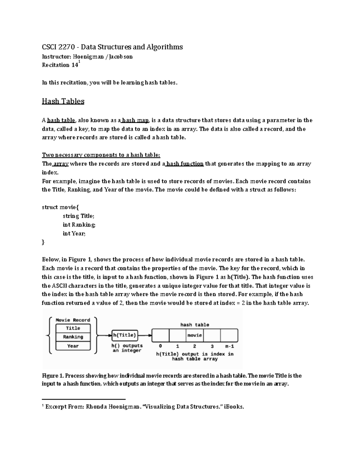 Recitation 14Writeup-2 Hash Tables - CSCI 2270 - Data Structures And ...