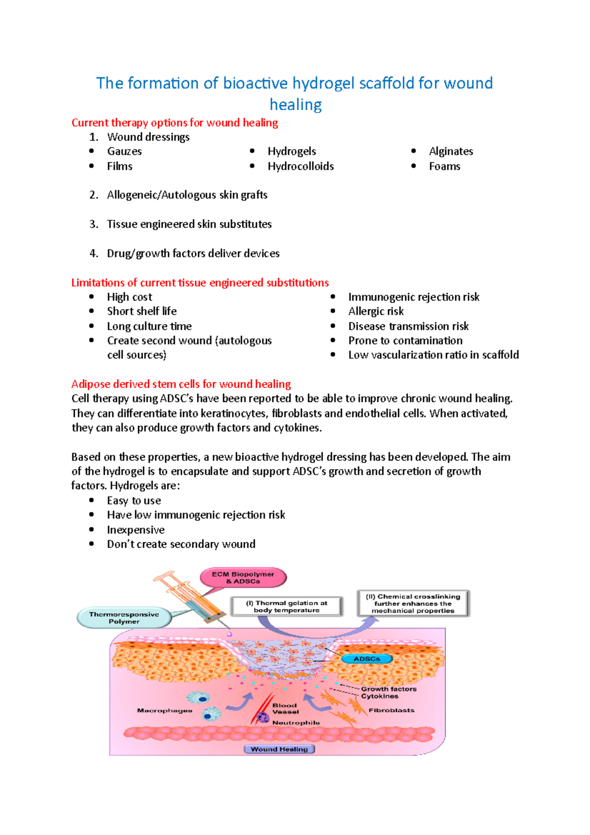 5 The formation of bioactive hydrogel scaffold for wound healing - The ...