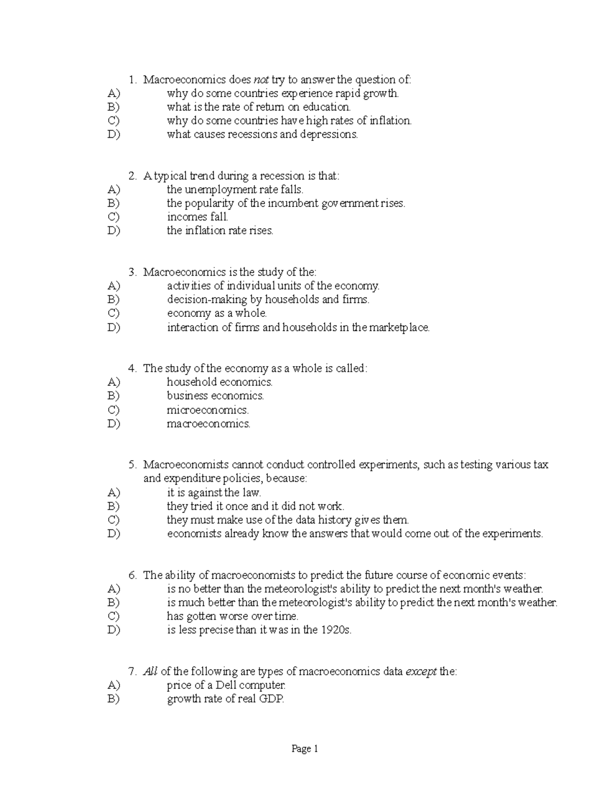 Chapter 1- The Science Of Macroeconomics Test Bank - Macroeconomics ...