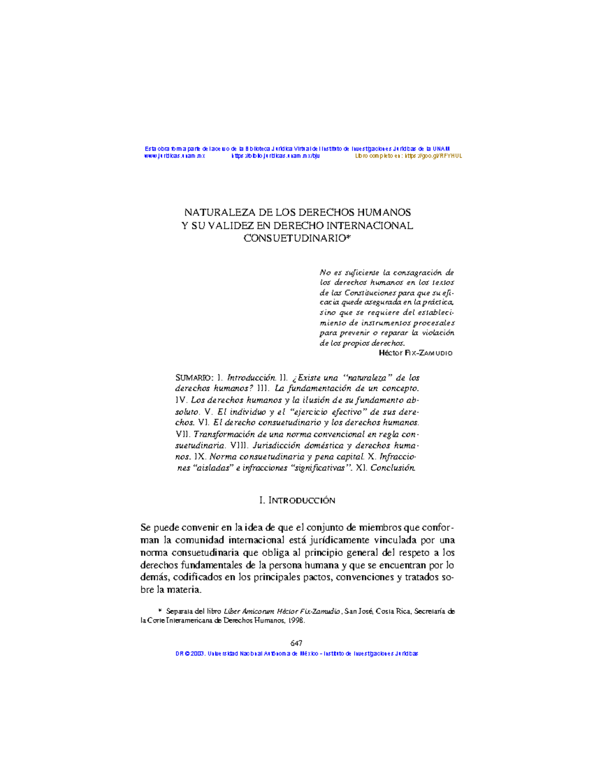 2.1 La naturaleza jurídica de los derechos humanos - NATURALEZA DE LOS