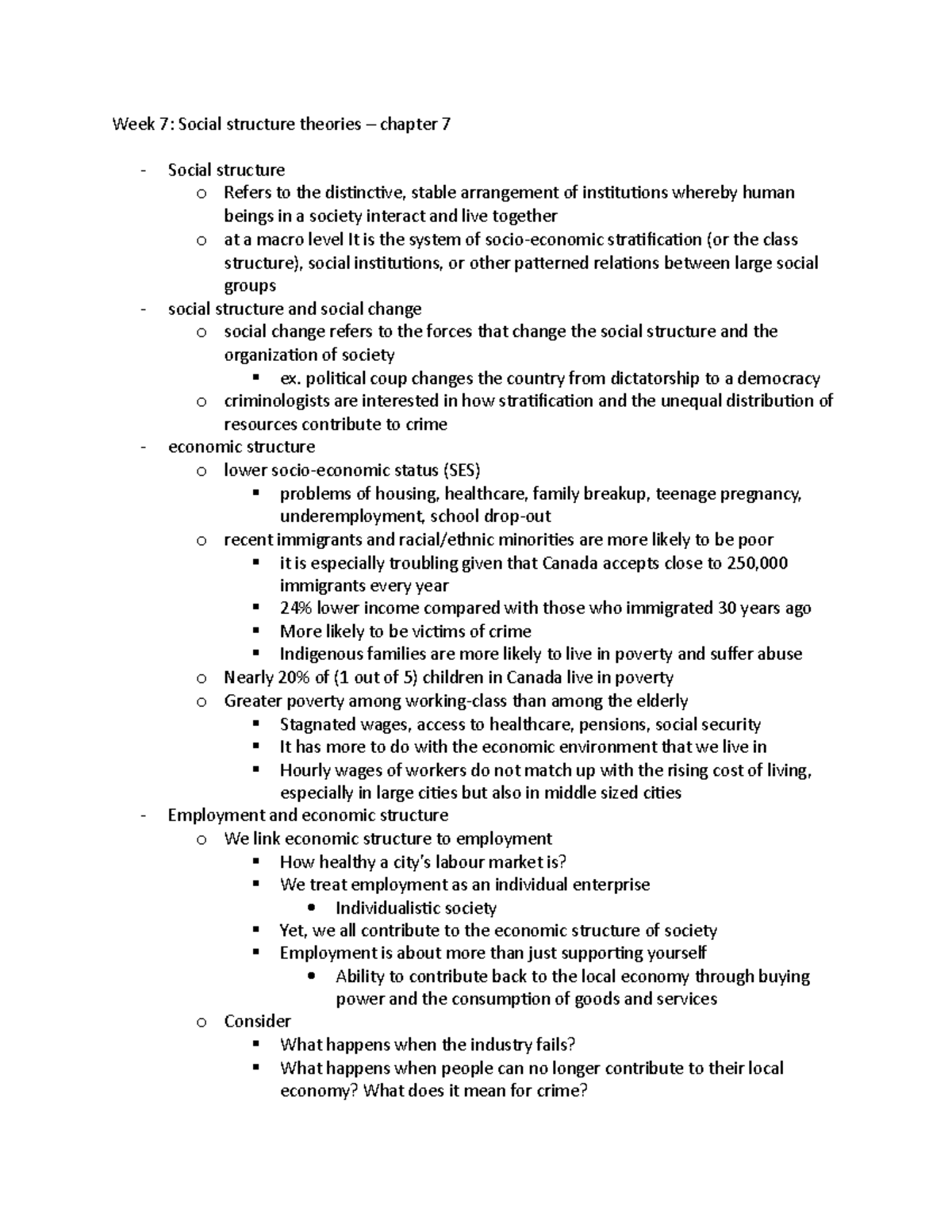 test-2-notes-week-7-social-structure-theories-chapter-7-social