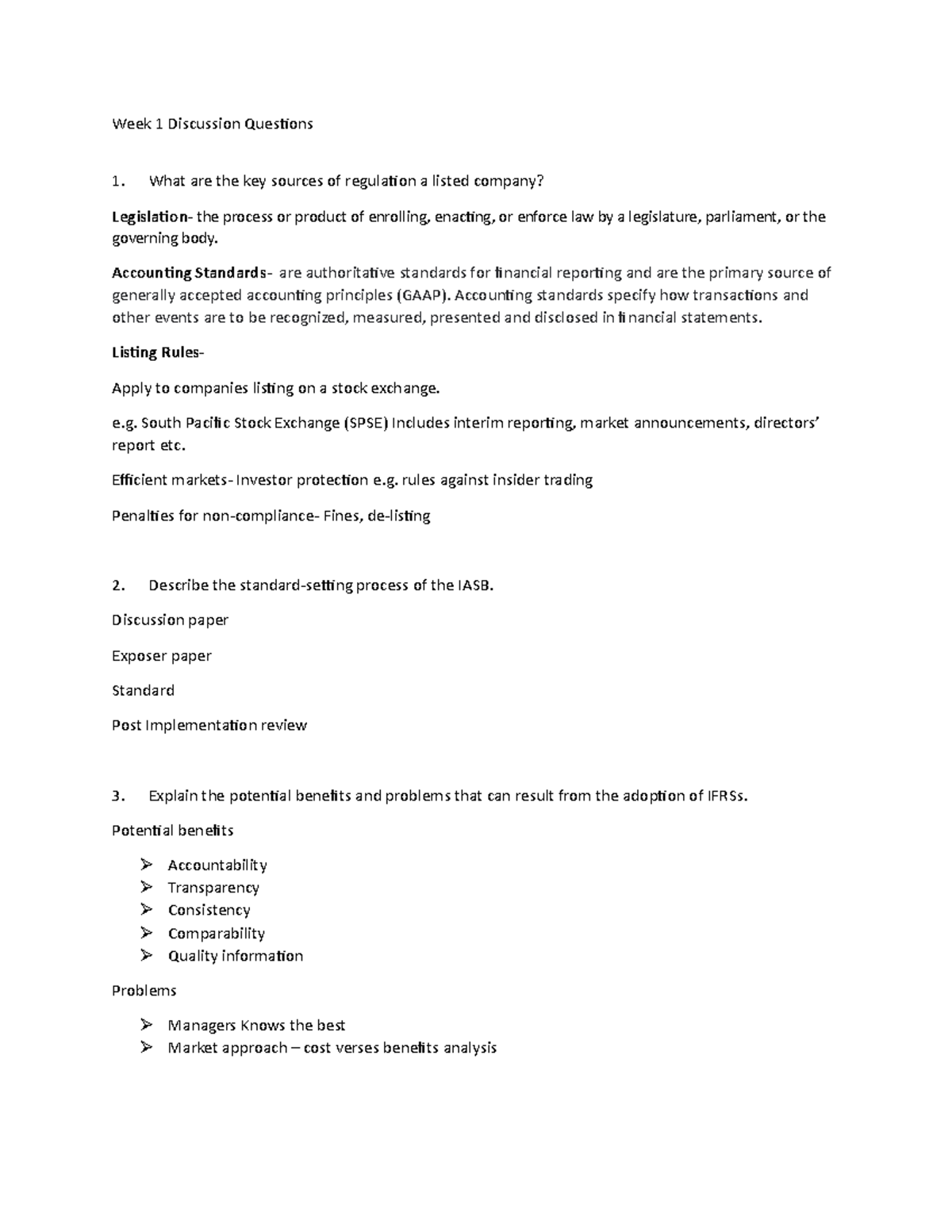 Discussion 1 - Accounting Standards - are authoritative standards for ...