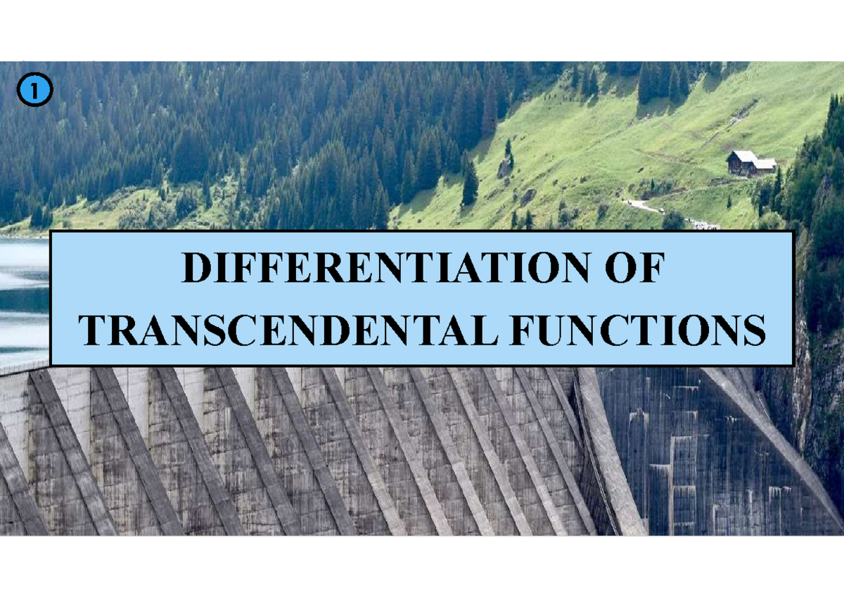 Differentiation of Transcendental Functions - DIFFERENTIATION OF ...