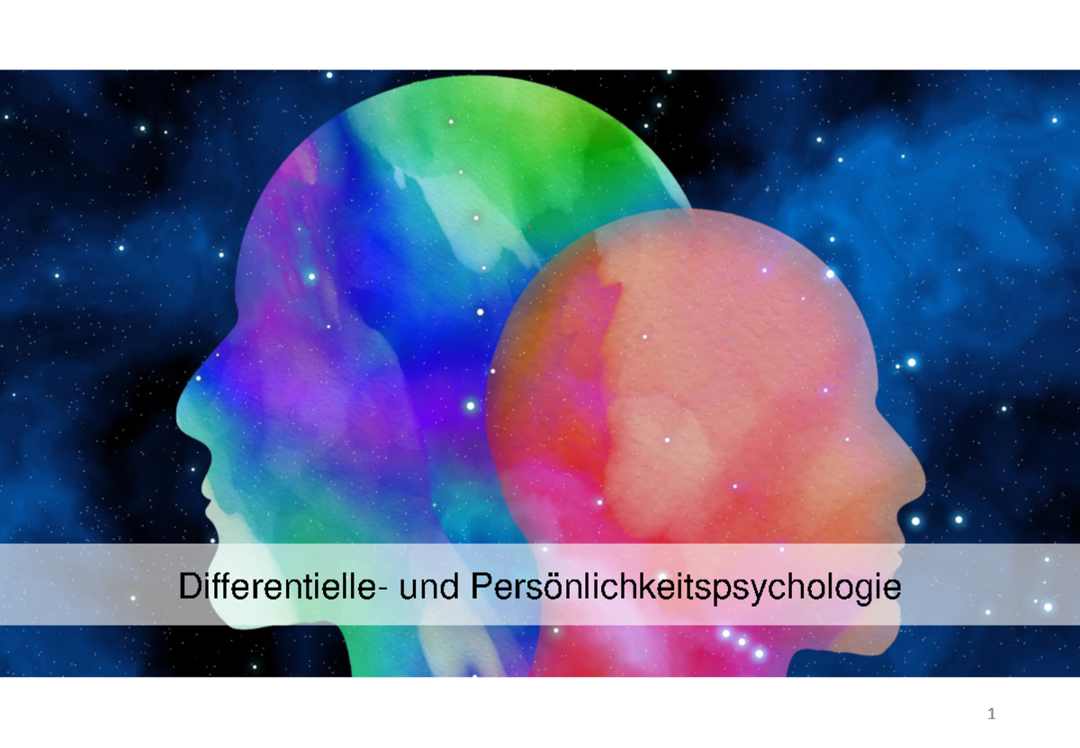 Persönlichkeits Und Differentielle Psychologie Differentielle Psychologie-Grundlagen - Differentielle- und